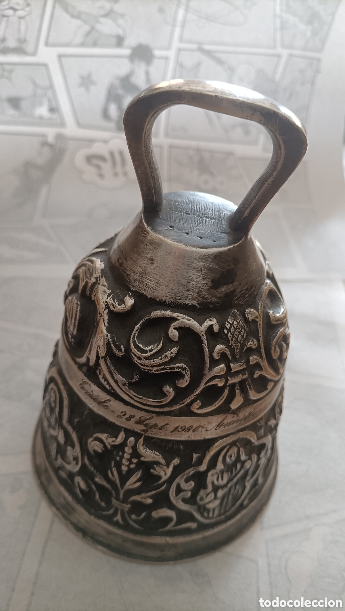 Antiquit&eacute;s: campana plata 925 antigua