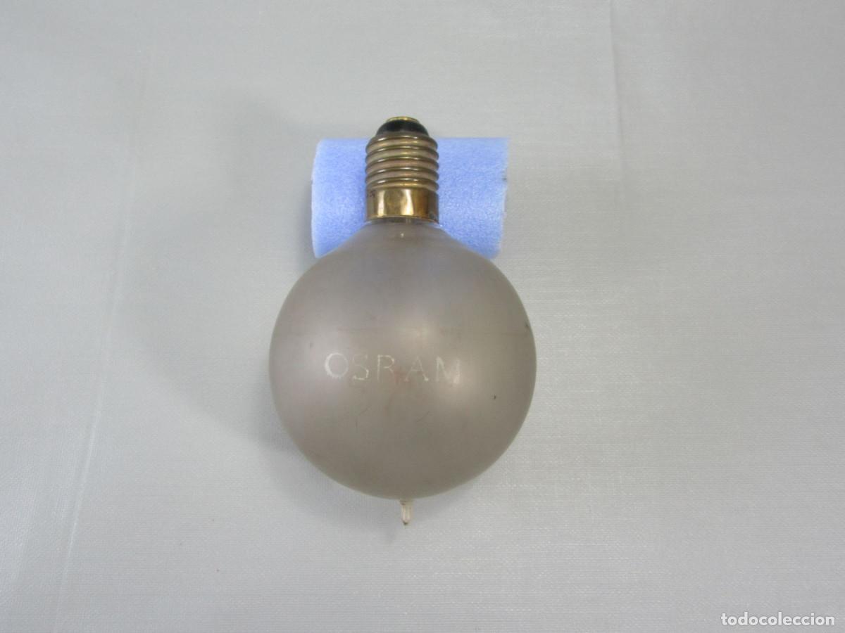 Antig&uuml;edades: Bombilla OSRAM. Forma de esfera Grande. Funcionando. - Foto 1
