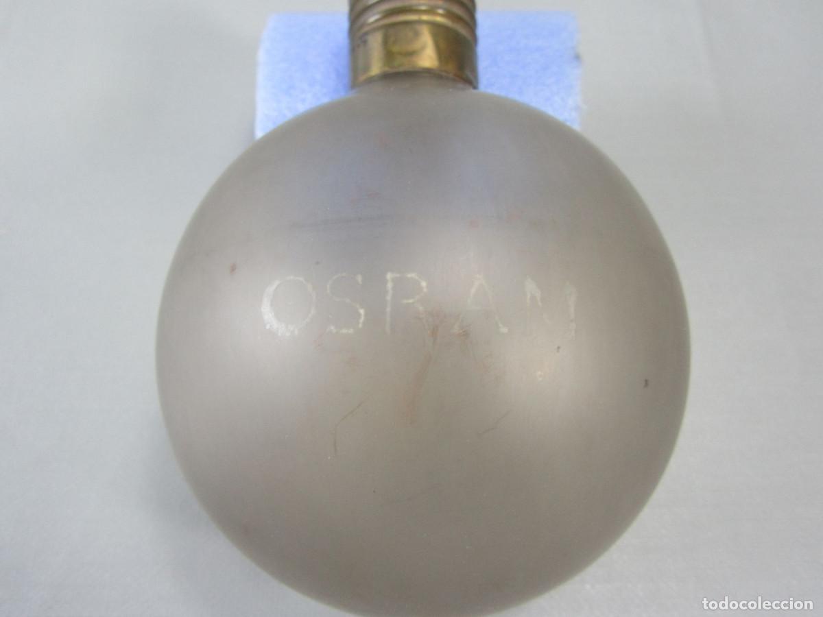 Antig&uuml;edades: Bombilla OSRAM. Forma de esfera Grande. Funcionando. - Foto 2
