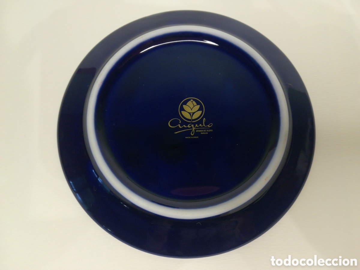 Antig&uuml;edades: Plato azul cobalto y oro de ley - M&aacute;laga - Foto 2