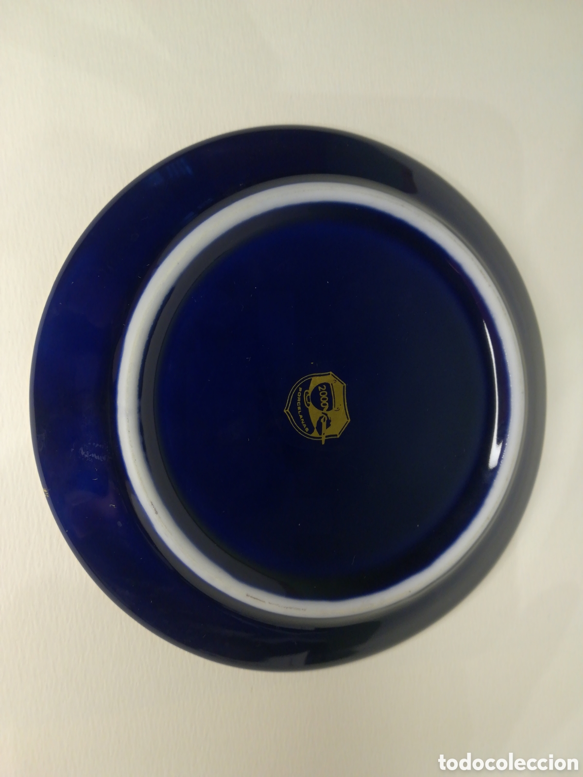 Antig&uuml;edades: Plato azul cobalto y oro de ley - Cuenca - Foto 2