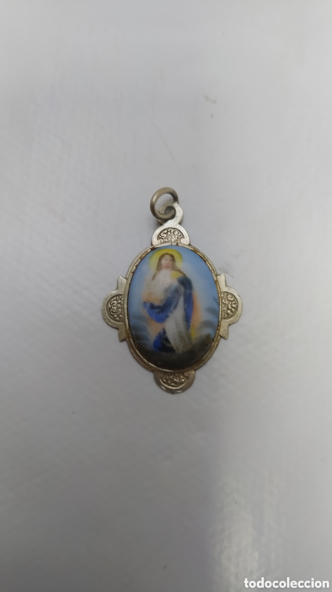 Antig&uuml;edades: Antigua medalla de plata Inmaculada. - Foto 2
