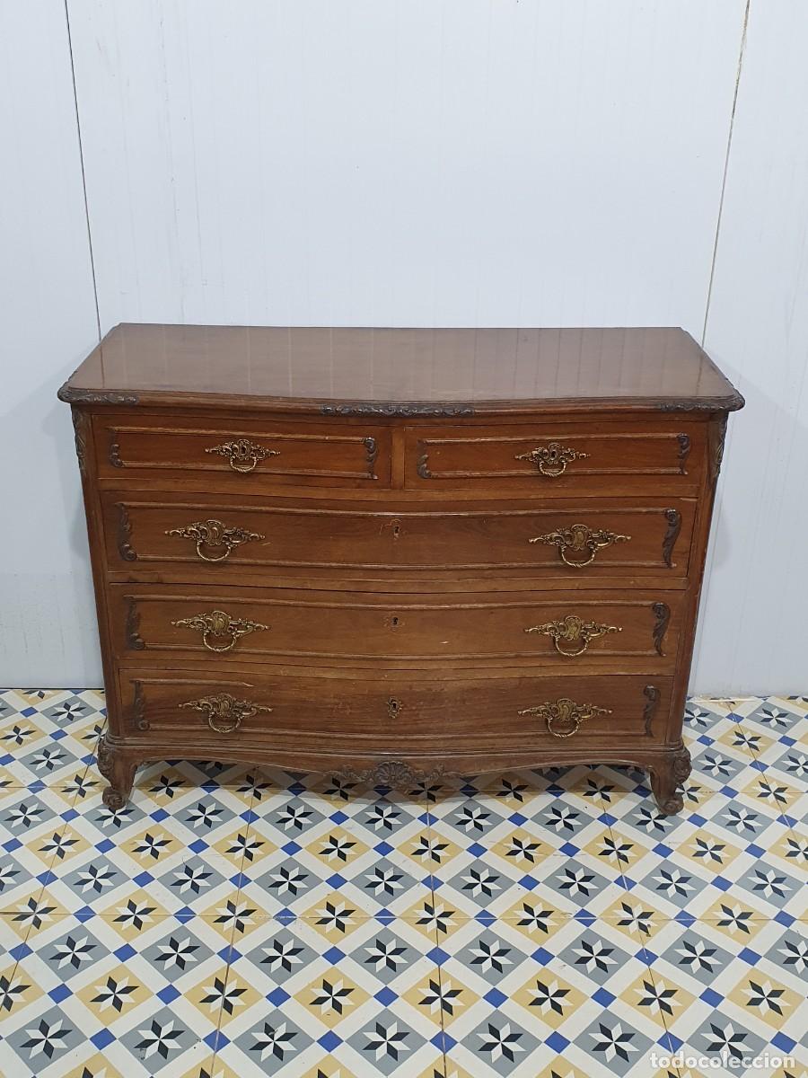 Antig&uuml;edades: Antigua c&oacute;moda con espejo a juego - Foto 4
