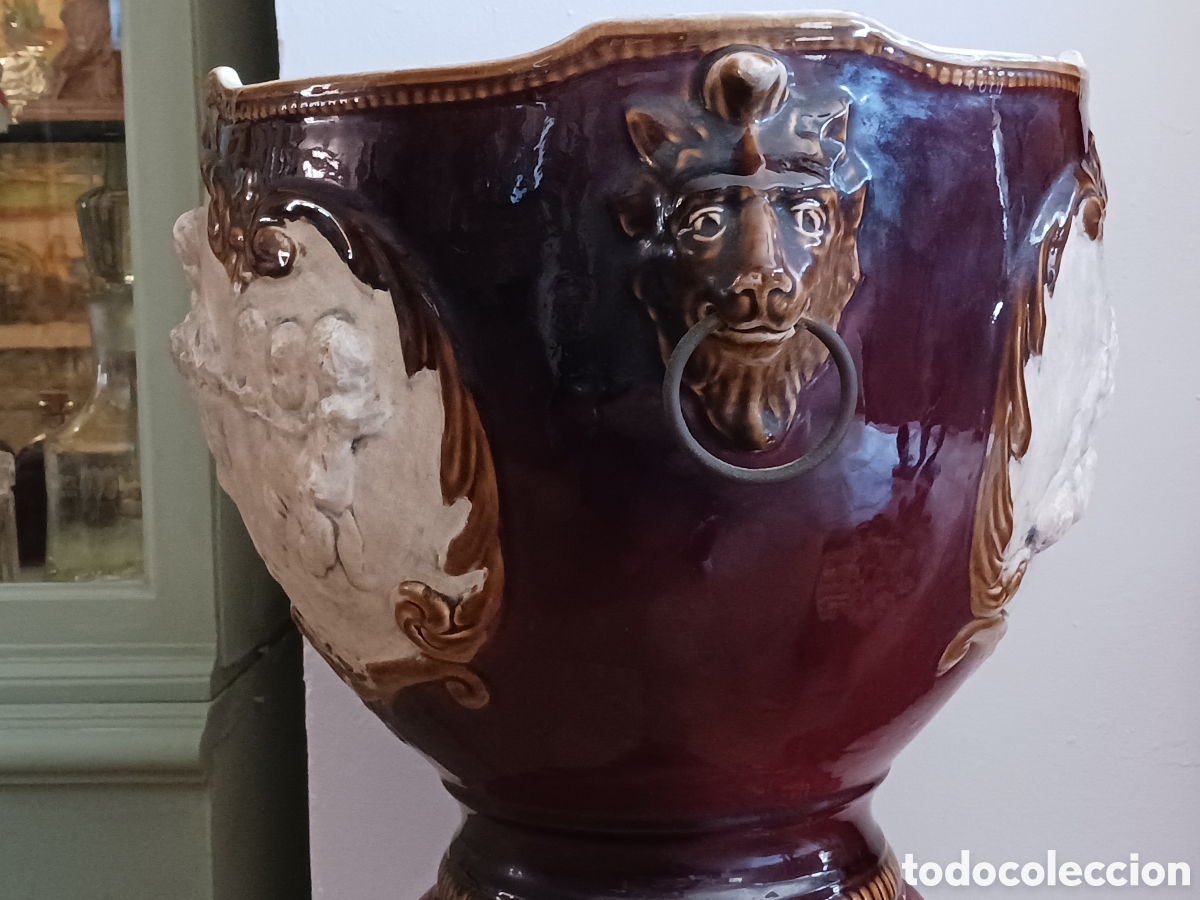 Antig&uuml;edades: Jarron de Ceramica, con pedestal - Foto 4