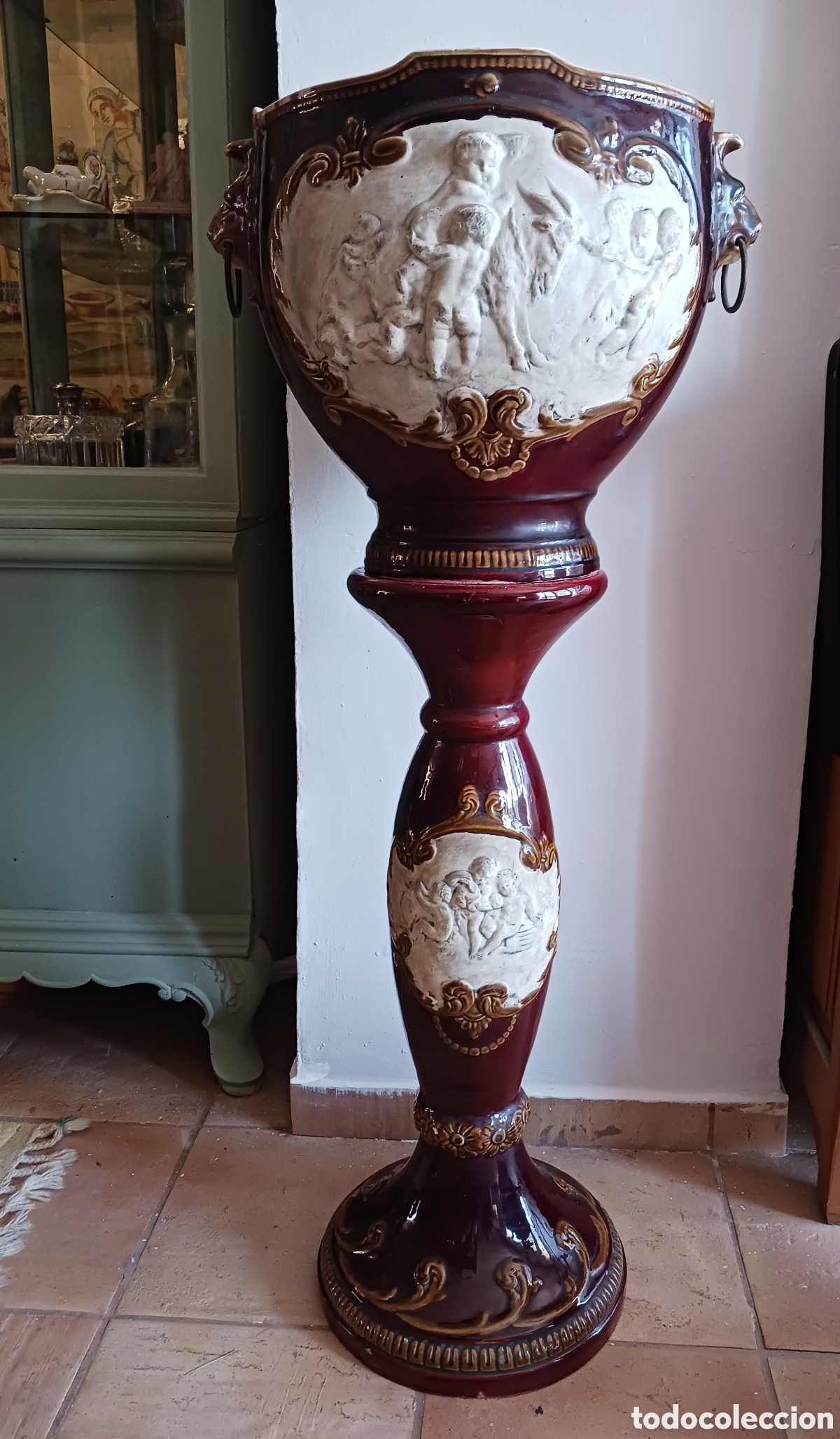 Antig&uuml;edades: Jarron de Ceramica, con pedestal - Foto 8