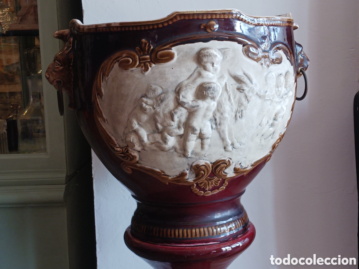 Antig&uuml;edades: Jarron de Ceramica, con pedestal - Foto 9