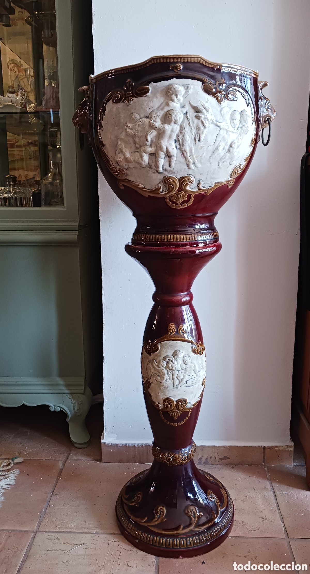 Antig&uuml;edades: Jarron de Ceramica, con pedestal - Foto 10