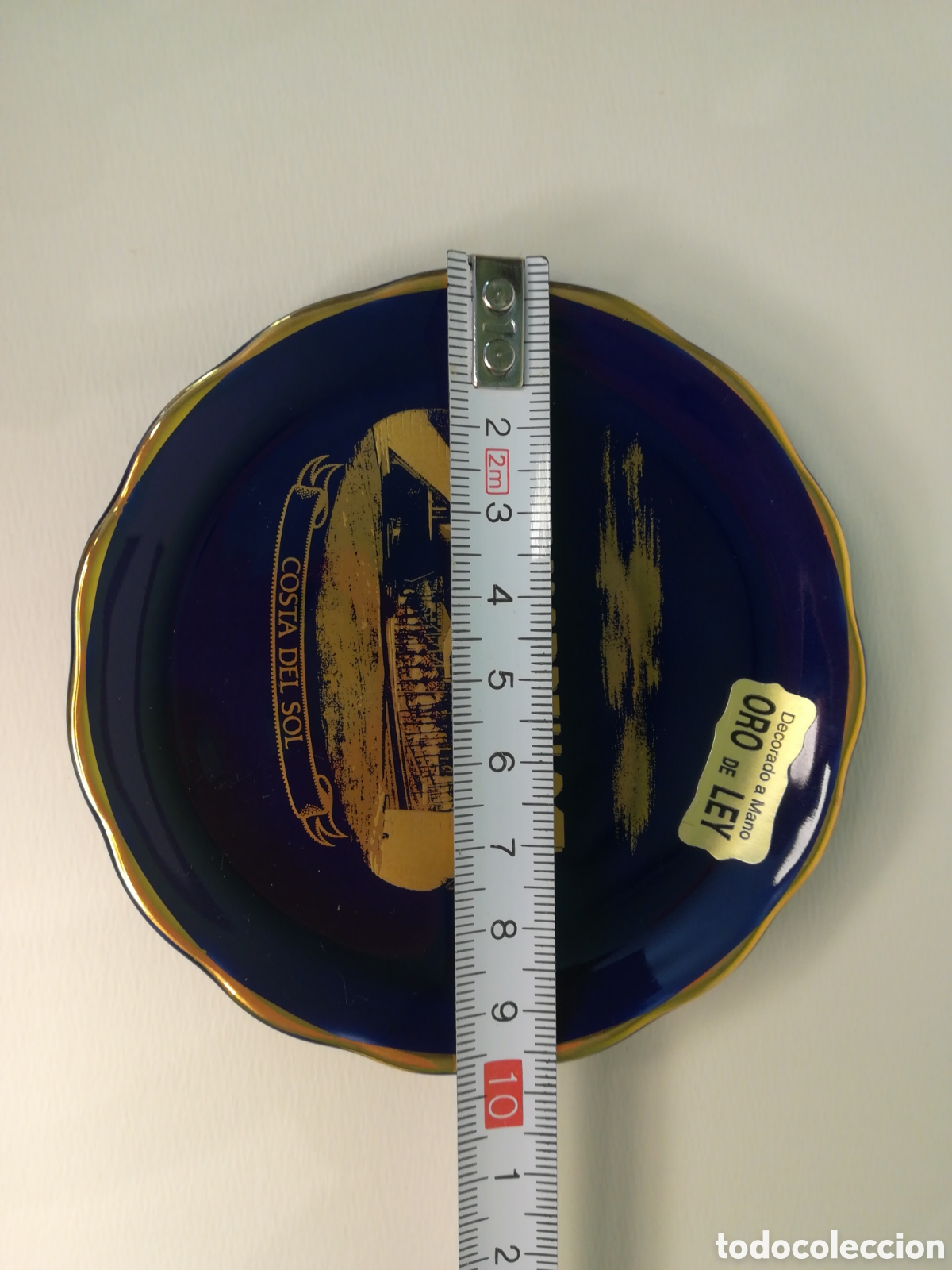 Antig&uuml;edades: Plato azul cobalto y oro de ley - Marbella - Foto 2