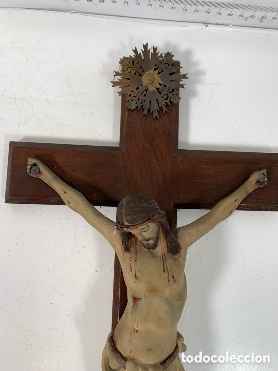 Antig&uuml;edades: 01_ crucifijo de pared - Foto 3