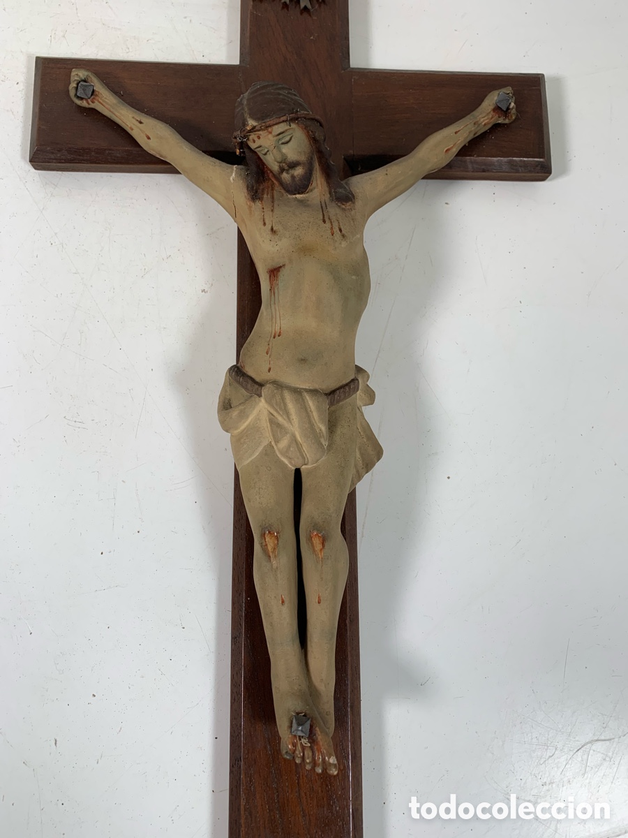 Antig&uuml;edades: 01_ crucifijo de pared - Foto 5