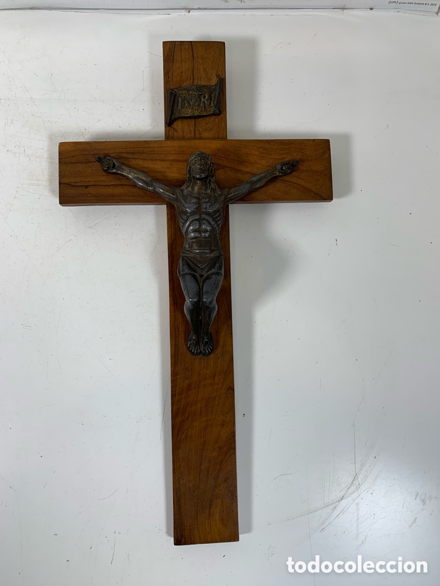 Antig&uuml;edades: 01_ crucifijo de pared - Foto 2