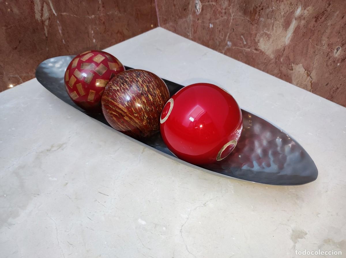 Antig&uuml;edades: Precioso centro de mesa metal y madera - Foto 4
