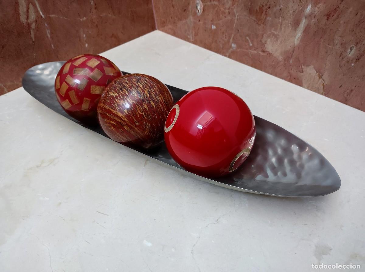 Antig&uuml;edades: Precioso centro de mesa metal y madera - Foto 5