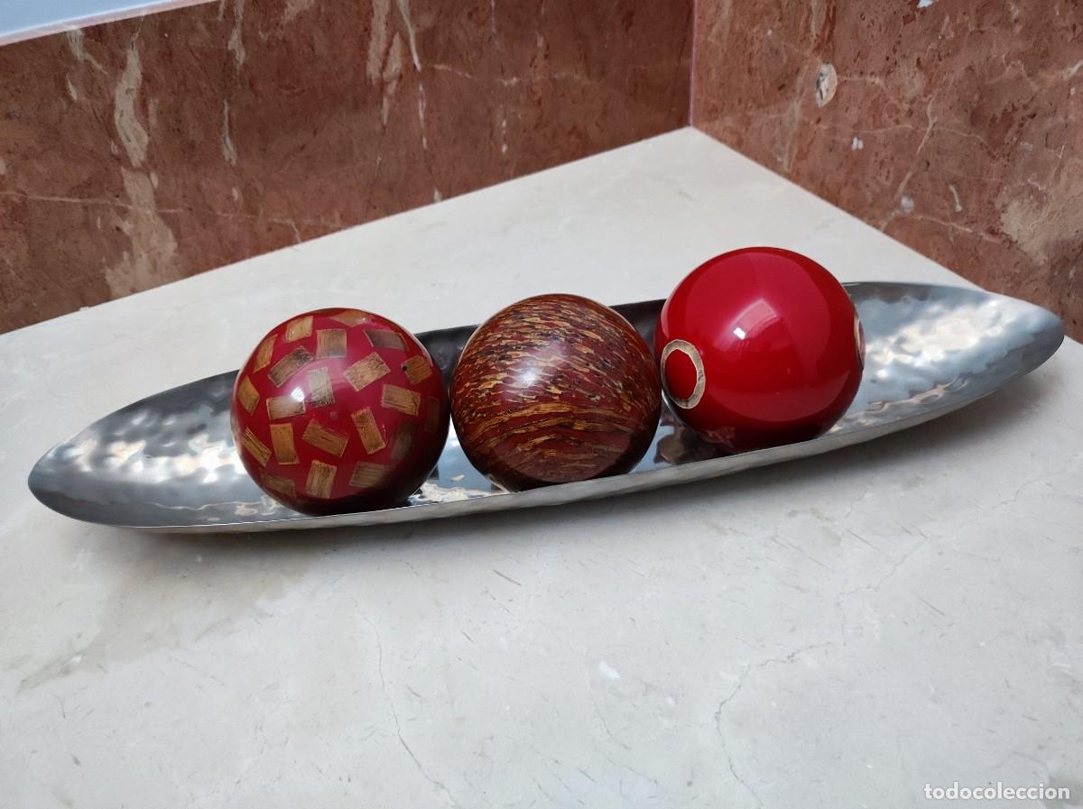 Antig&uuml;edades: Precioso centro de mesa metal y madera - Foto 6