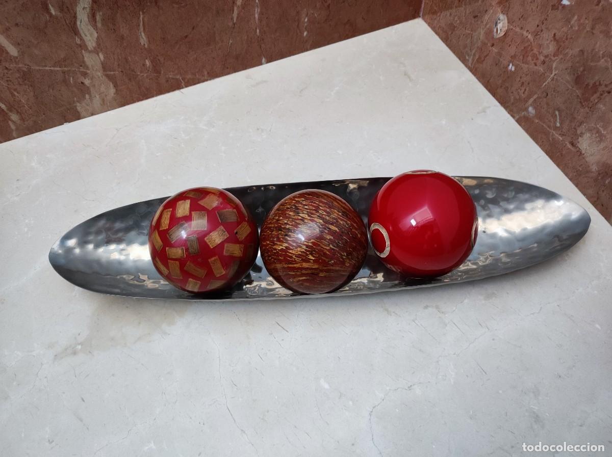 Antig&uuml;edades: Precioso centro de mesa metal y madera - Foto 7