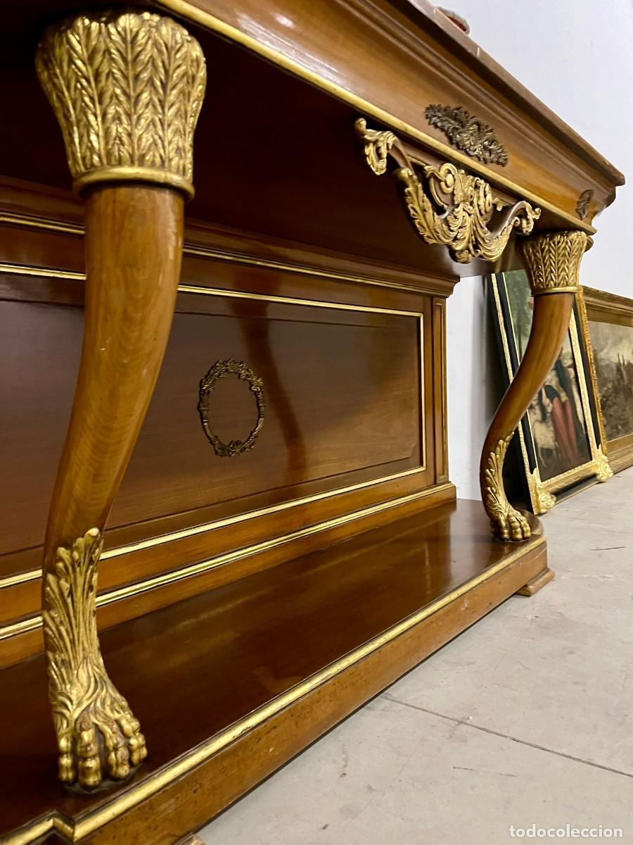 Antig&uuml;edades: Fant&aacute;stica consola estilo imperio con bronces. - Foto 7