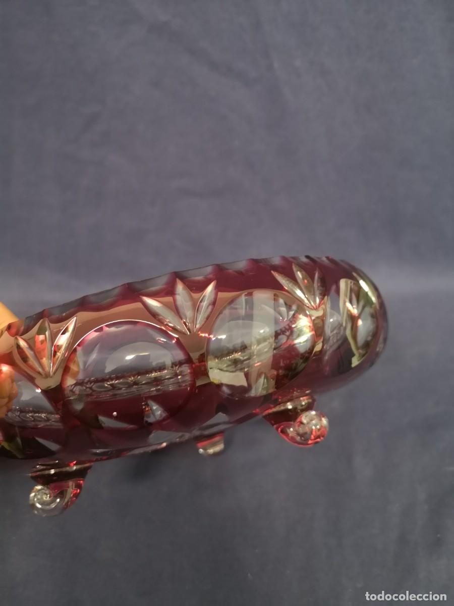 Antig&uuml;edades: CENTRO CRISTAL TALLADO EN ROJO RUBI - Foto 6