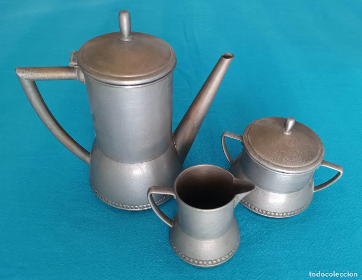 Antig&uuml;edades: Antiguo conjunto caf&eacute; o t&eacute;. Met&aacute;lico.