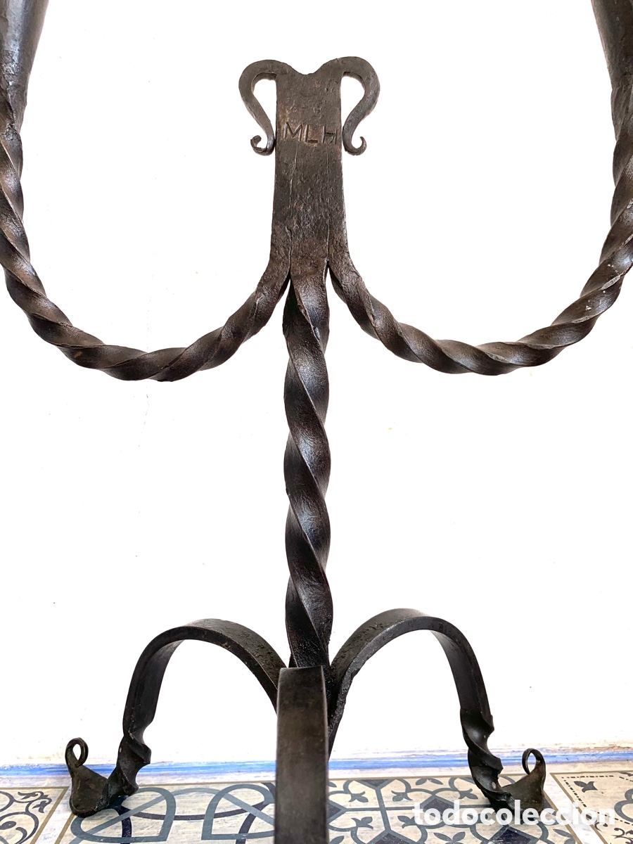 Antig&uuml;edades: CANDELABRO HIERRO FORJADO. - Foto 2