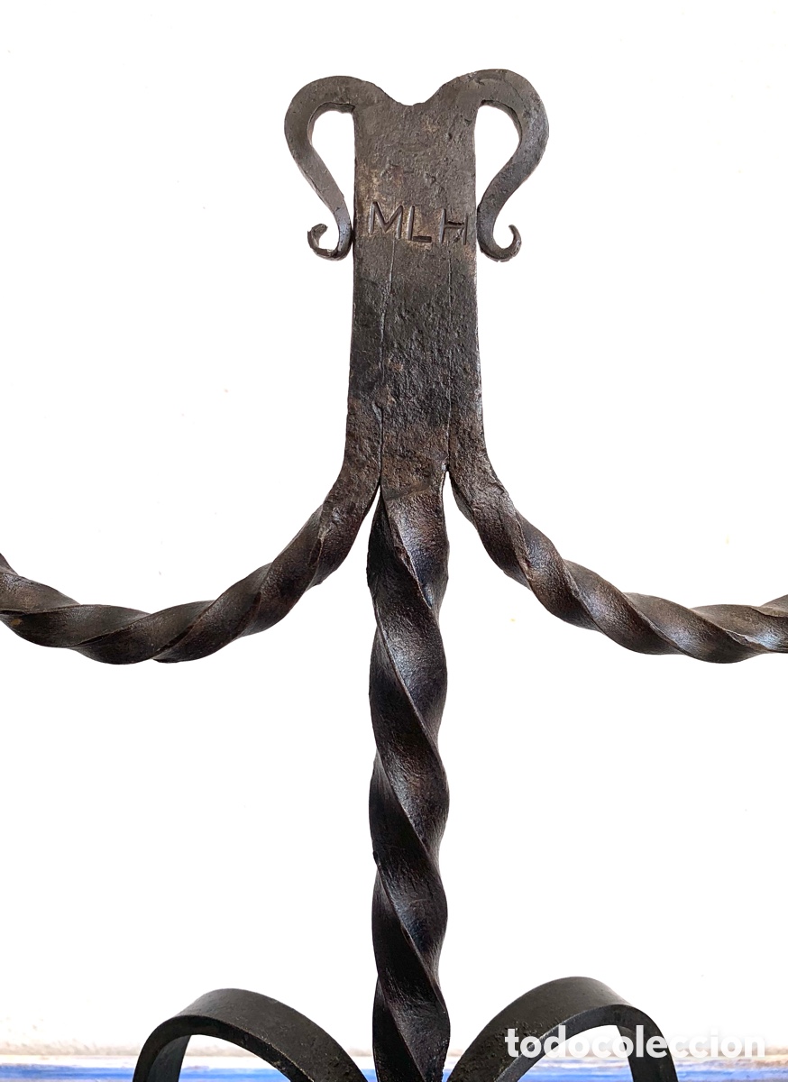 Antig&uuml;edades: CANDELABRO HIERRO FORJADO. - Foto 3