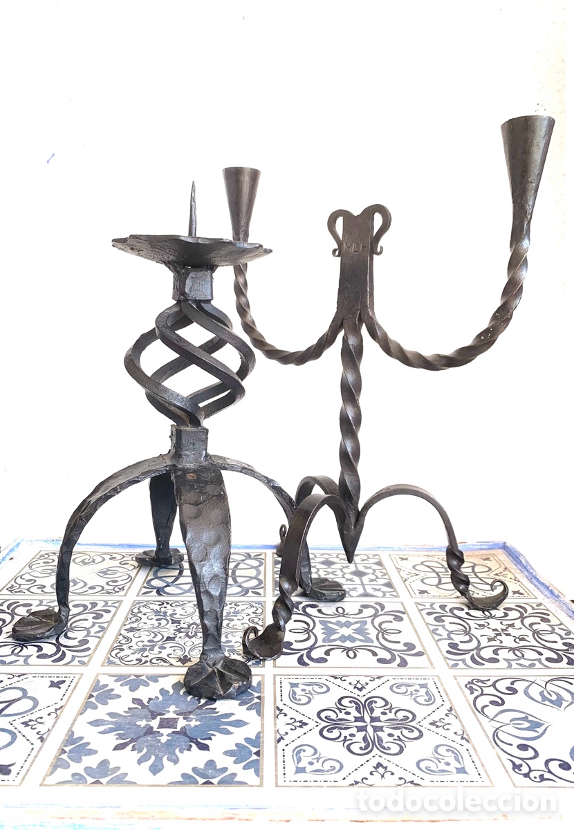 Antig&uuml;edades: CANDELABRO HIERRO FORJADO. - Foto 5