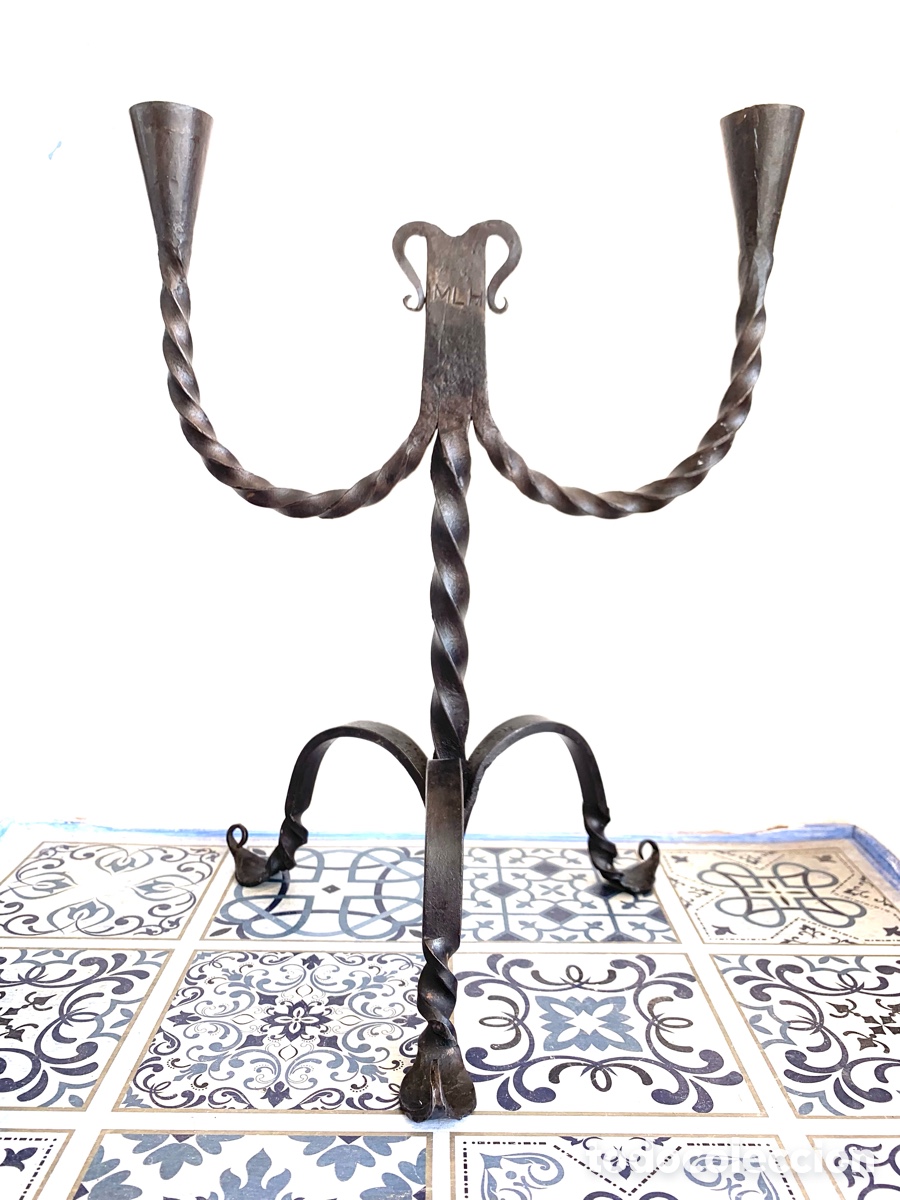Antig&uuml;edades: CANDELABRO HIERRO FORJADO. - Foto 1