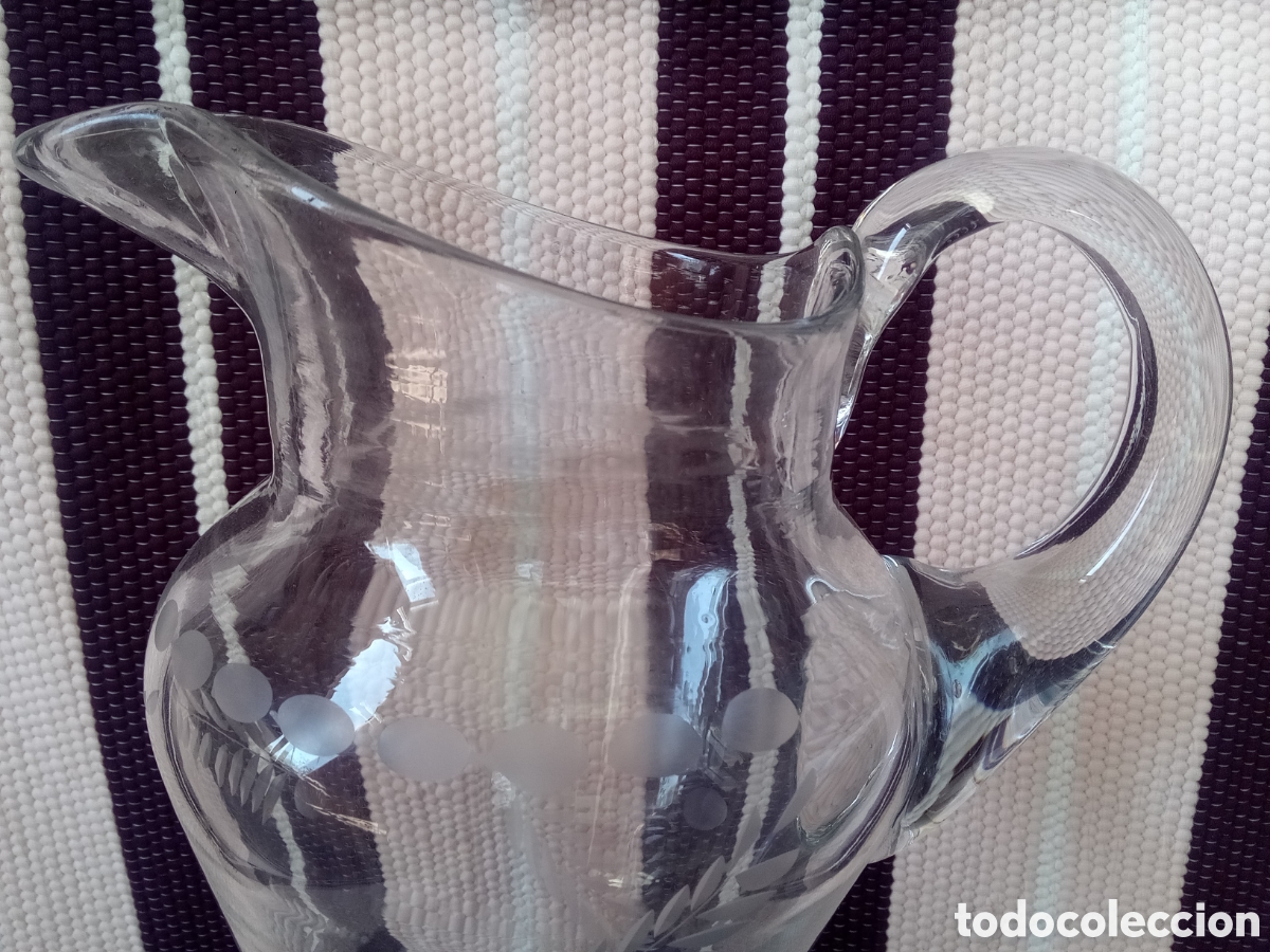 Antig&uuml;edades: JARRA CRISTAL GRABADA - ESMERILADA - Foto 2