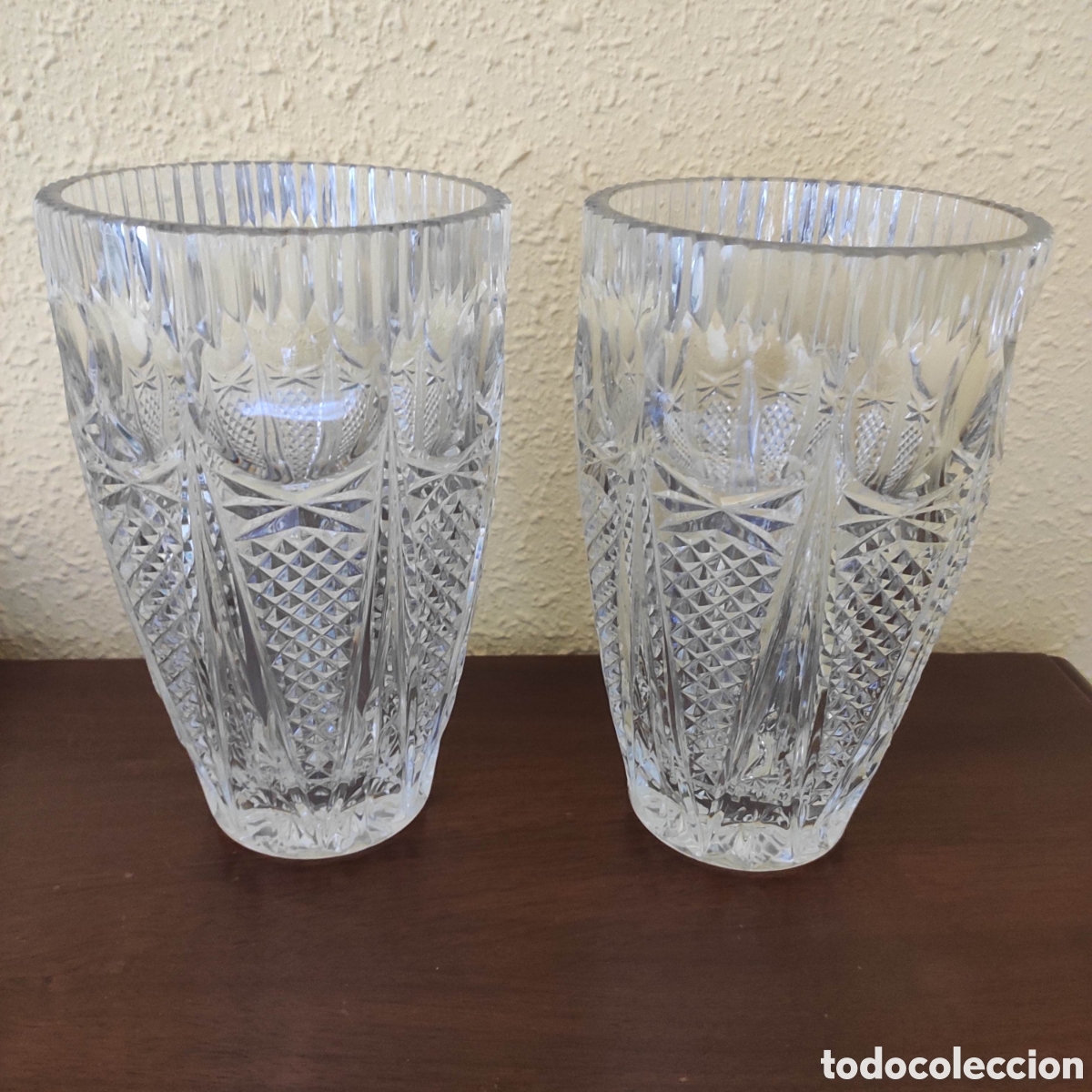 Antig&uuml;edades: PAREJA DE JARRONES CRISTAL BOHEMIA - Foto 1