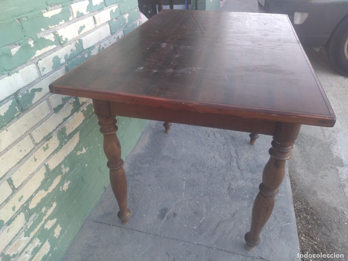 Antig&uuml;edades: Antigua mesa tocinera caj&oacute;n largo. - Foto 7