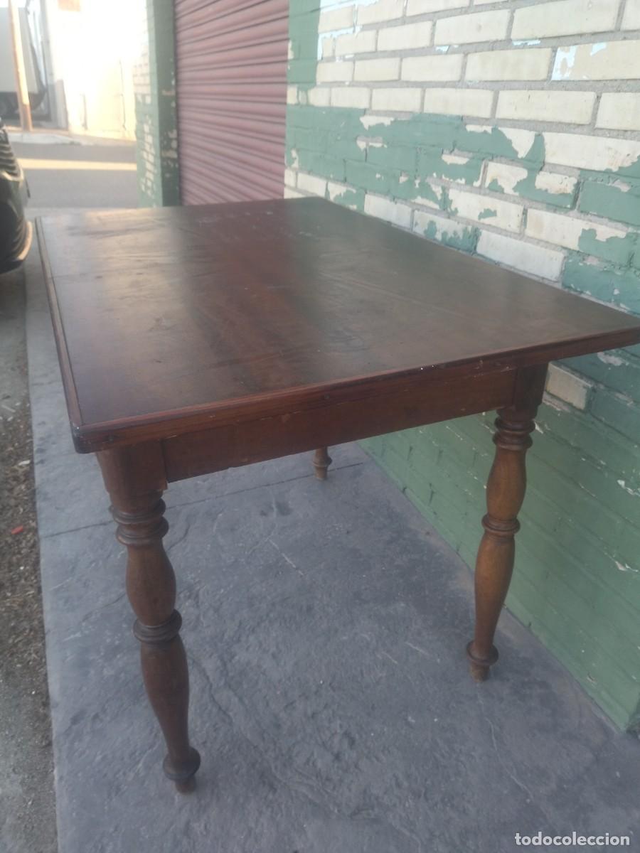 Antig&uuml;edades: Antigua mesa tocinera caj&oacute;n largo. - Foto 8