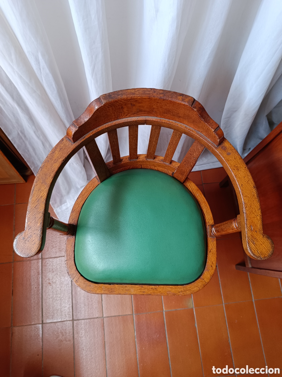 Antig&uuml;edades: Antigua silla de barco madera de roble - Foto 4