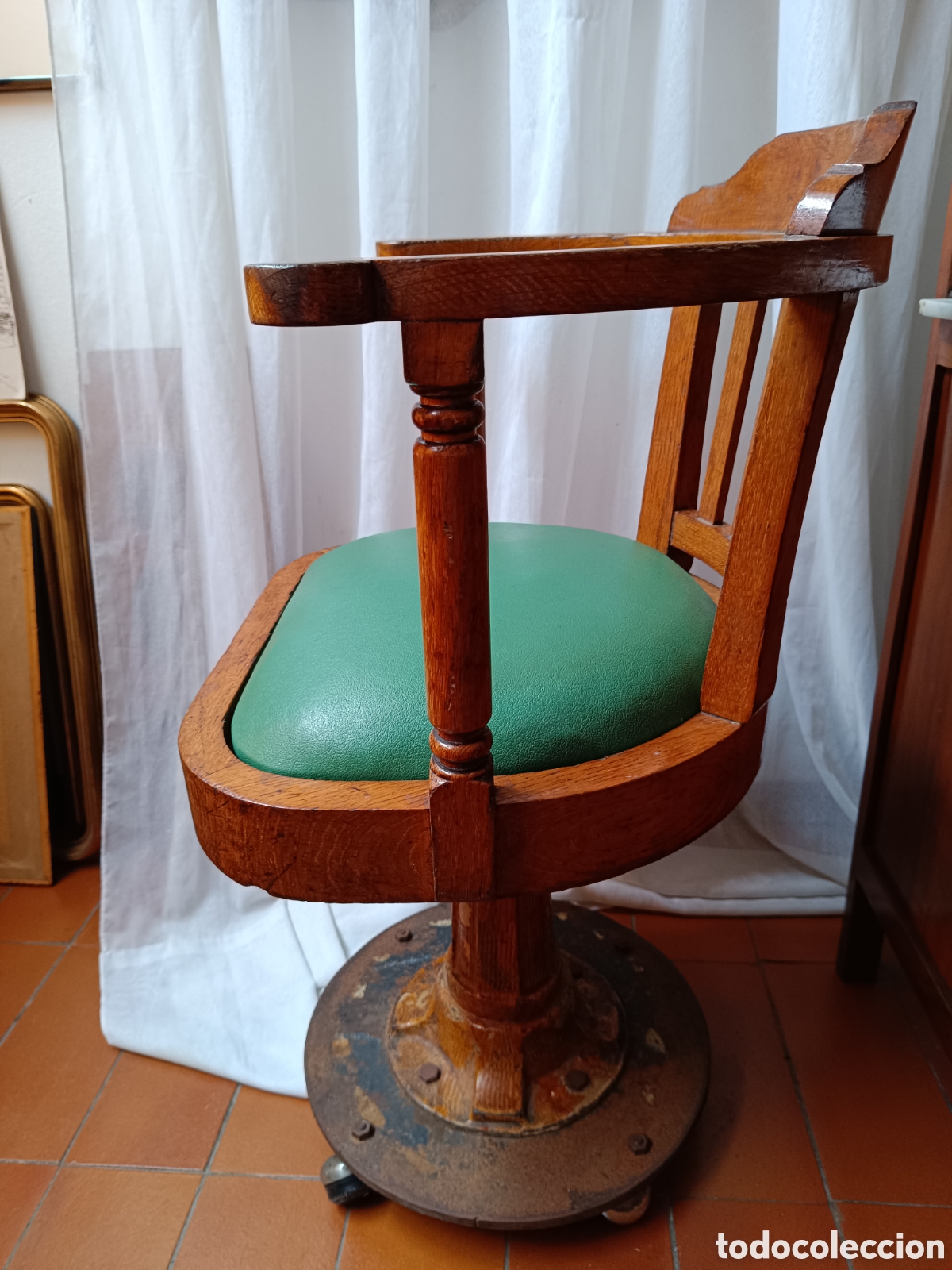 Antig&uuml;edades: Antigua silla de barco madera de roble - Foto 5