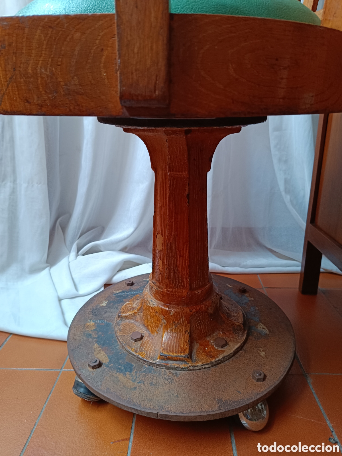Antig&uuml;edades: Antigua silla de barco madera de roble - Foto 6