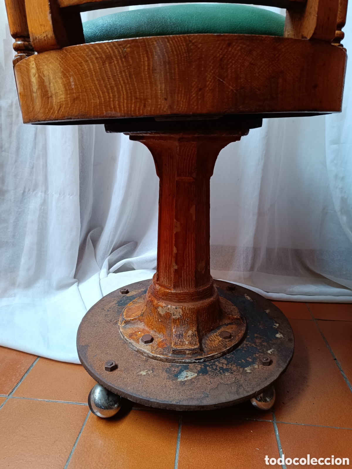 Antig&uuml;edades: Antigua silla de barco madera de roble - Foto 8