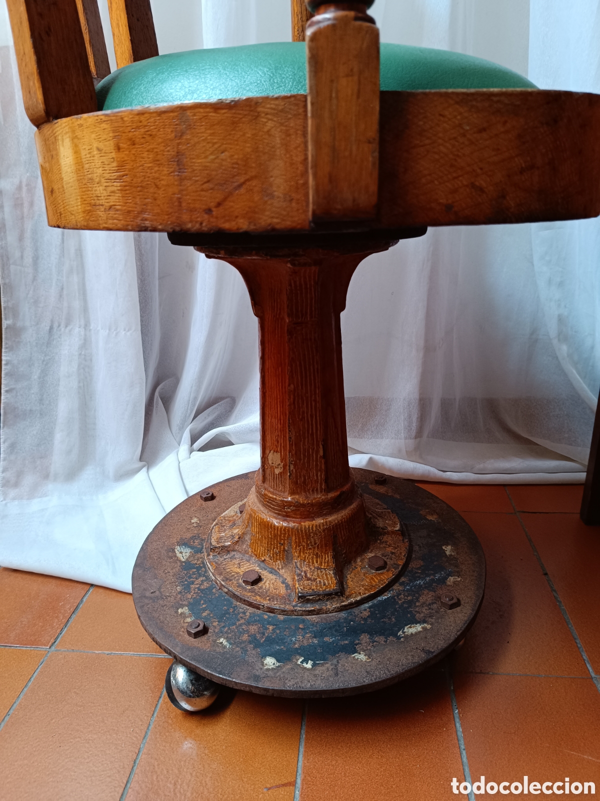 Antig&uuml;edades: Antigua silla de barco madera de roble - Foto 9