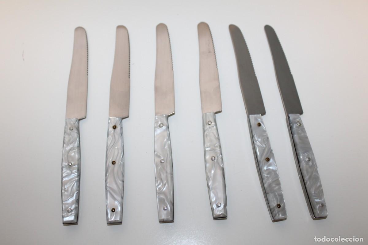 Antig&uuml;edades: 6 CUCHILLOS NACARADOS - MARCA ARCOS - Foto 1