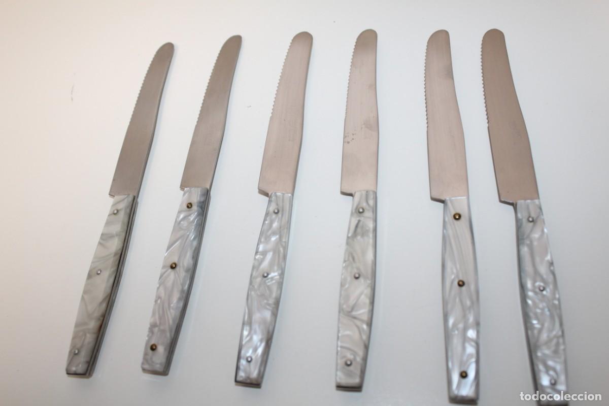 Antig&uuml;edades: 6 CUCHILLOS NACARADOS - MARCA ARCOS - Foto 2