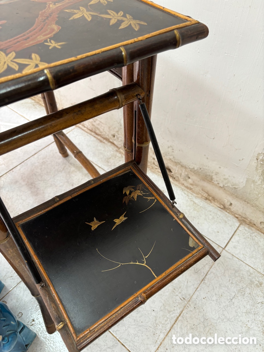 Antig&uuml;edades: Mesa auxiliar antigua oriental - Foto 4