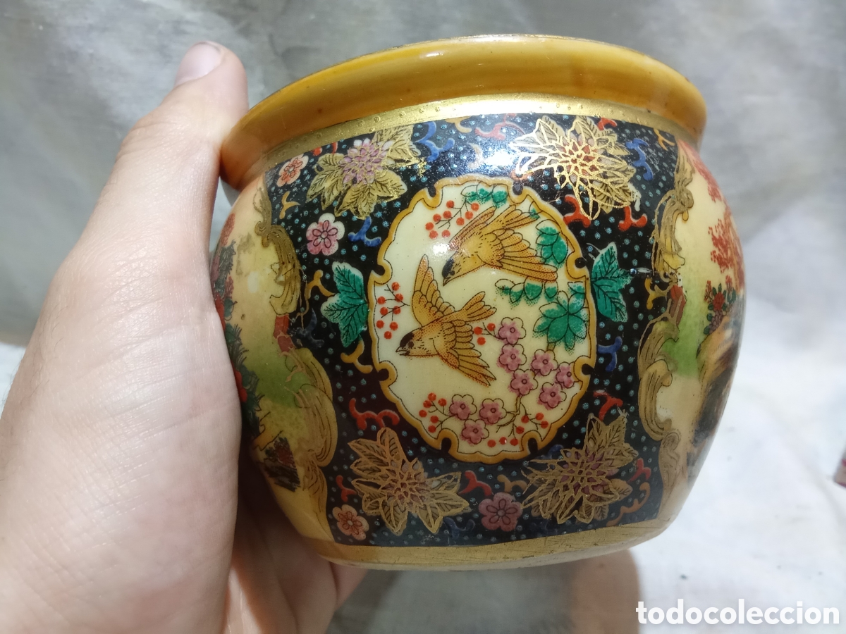Antig&uuml;edades: BONITO CANTARO, MACETERO BOL DE ESTILO ORIENTAL - Foto 3