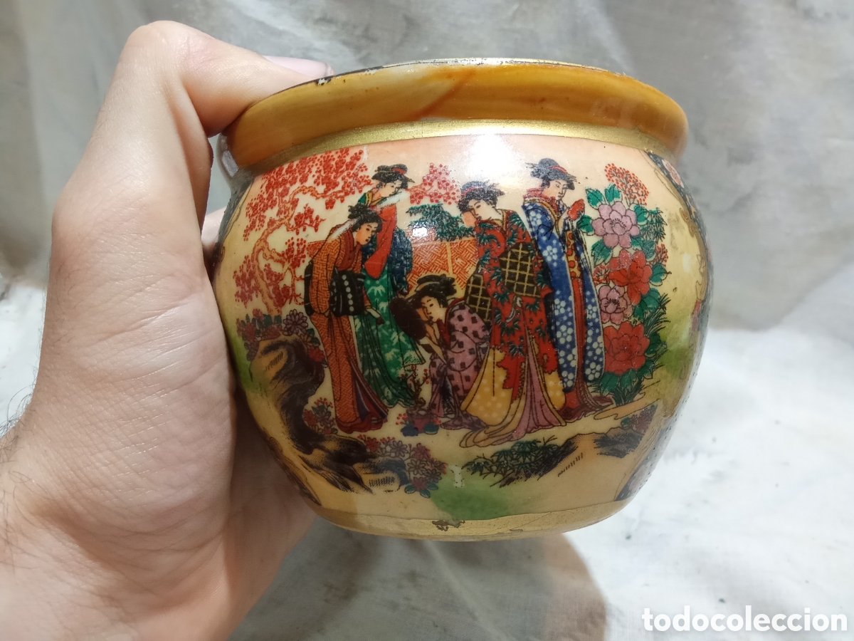 Antig&uuml;edades: BONITO CANTARO, MACETERO BOL DE ESTILO ORIENTAL - Foto 4