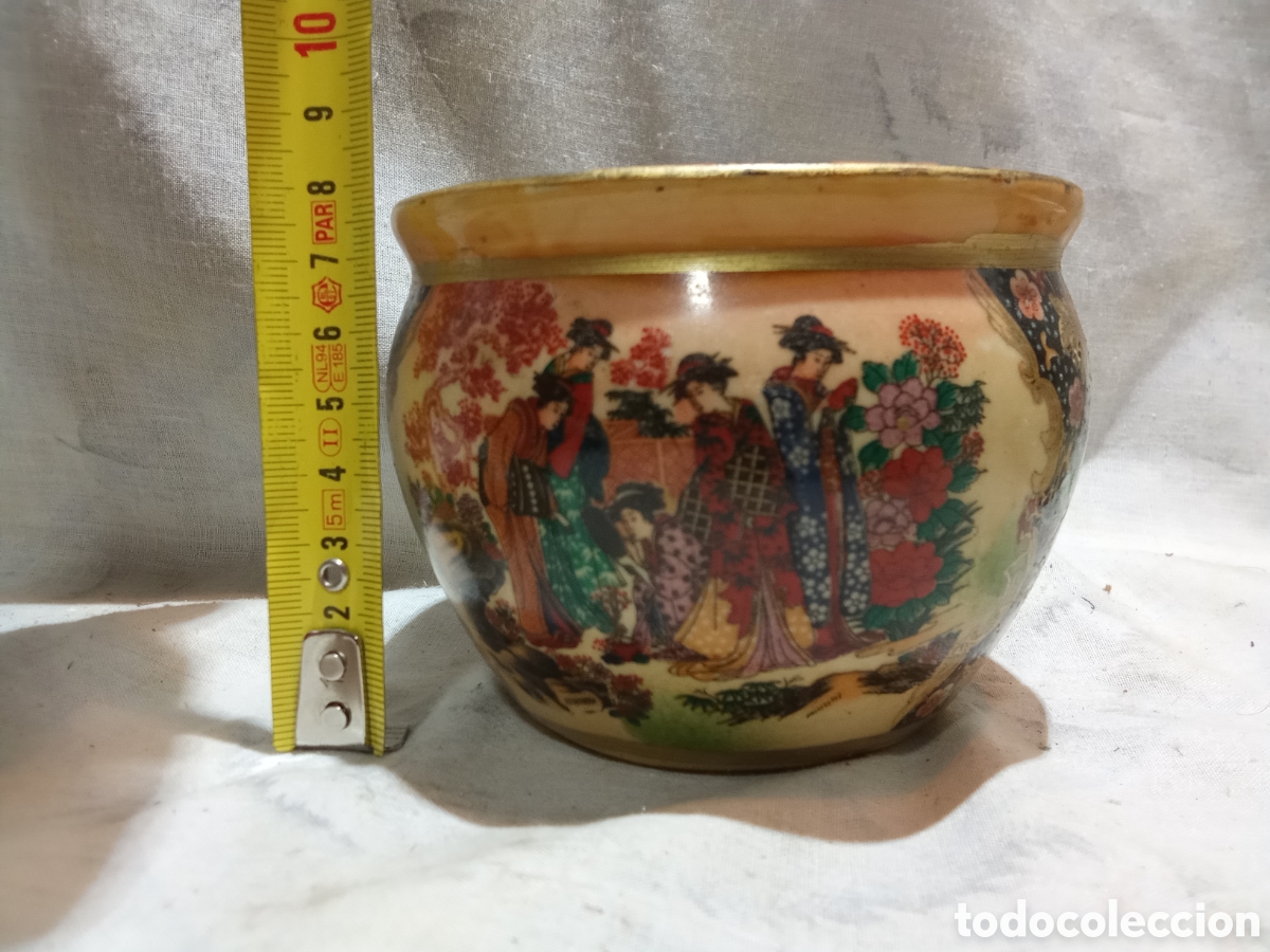 Antig&uuml;edades: BONITO CANTARO, MACETERO BOL DE ESTILO ORIENTAL - Foto 6