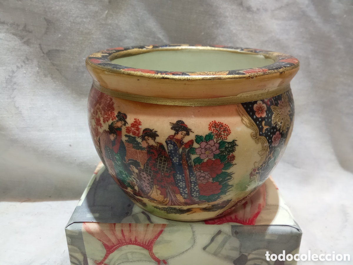 Antig&uuml;edades: BONITO CANTARO, MACETERO BOL DE ESTILO ORIENTAL - Foto 1