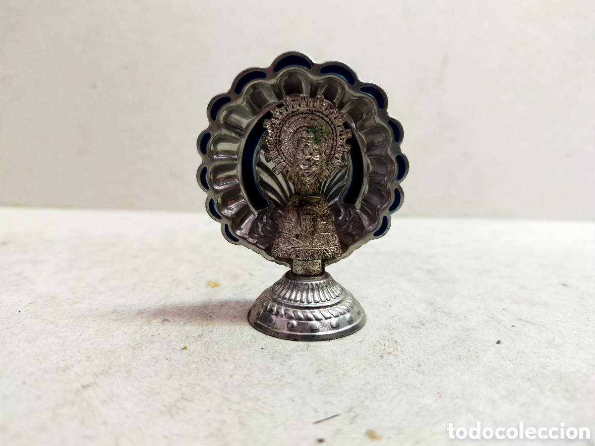 Antig&uuml;edades: VIRGEN DEL PILAR. EN CONCHA. METAL. - Foto 7