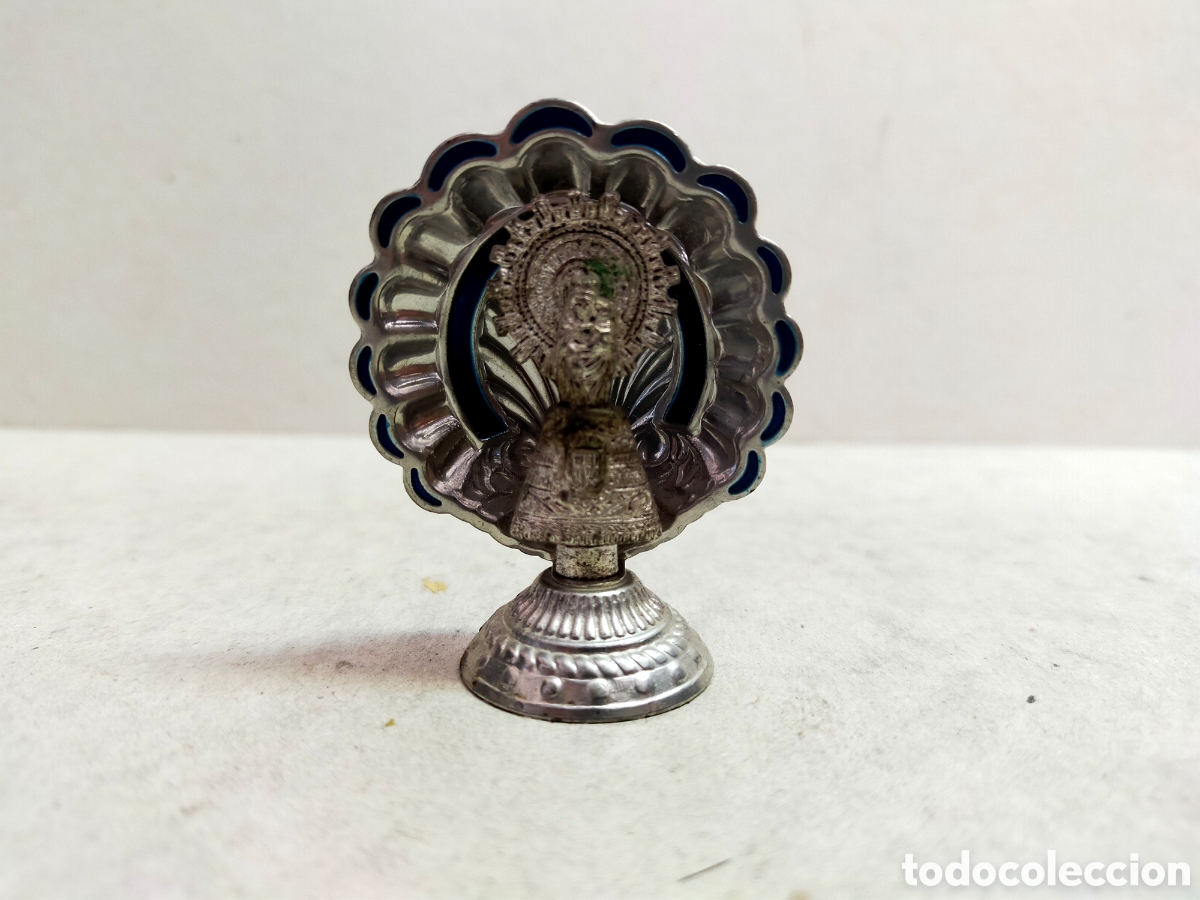 Antig&uuml;edades: VIRGEN DEL PILAR. EN CONCHA. METAL. - Foto 1