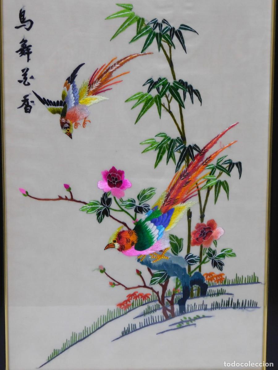 Antig&uuml;edades: BORDADO SOBRE SEDA ORIENTAL - Foto 2