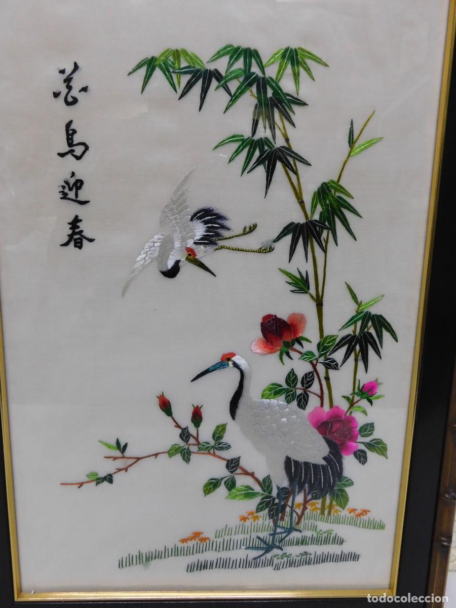 Antig&uuml;edades: BORDADO SOBRE SEDA ORIENTAL - Foto 2