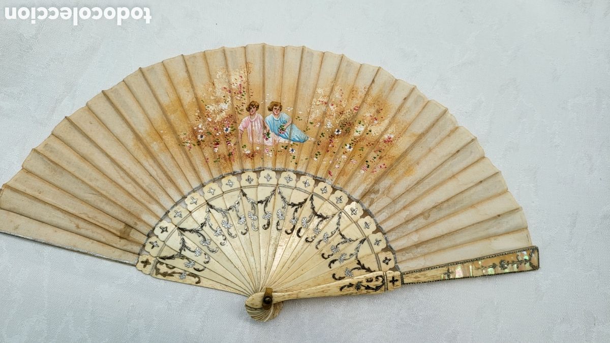 Antig&uuml;edades: ANTIGUO ABANICO PINTADO A MANO - Foto 2