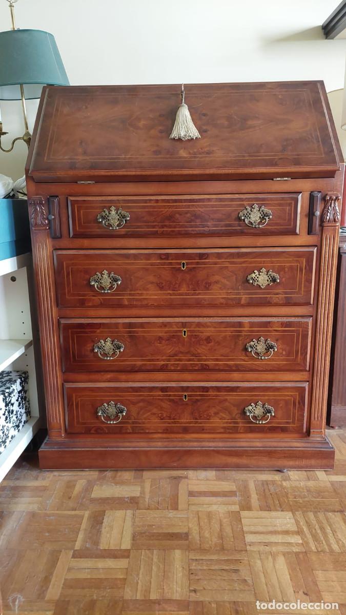 Antig&uuml;edades: ANTIGUO ESCRITORIO SECRETER, DE MADERA MACIZA - Foto 1