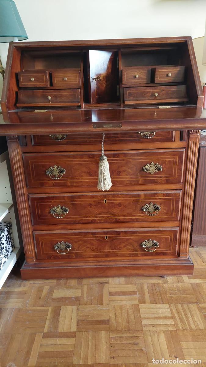 Antig&uuml;edades: ANTIGUO ESCRITORIO SECRETER, DE MADERA MACIZA - Foto 3