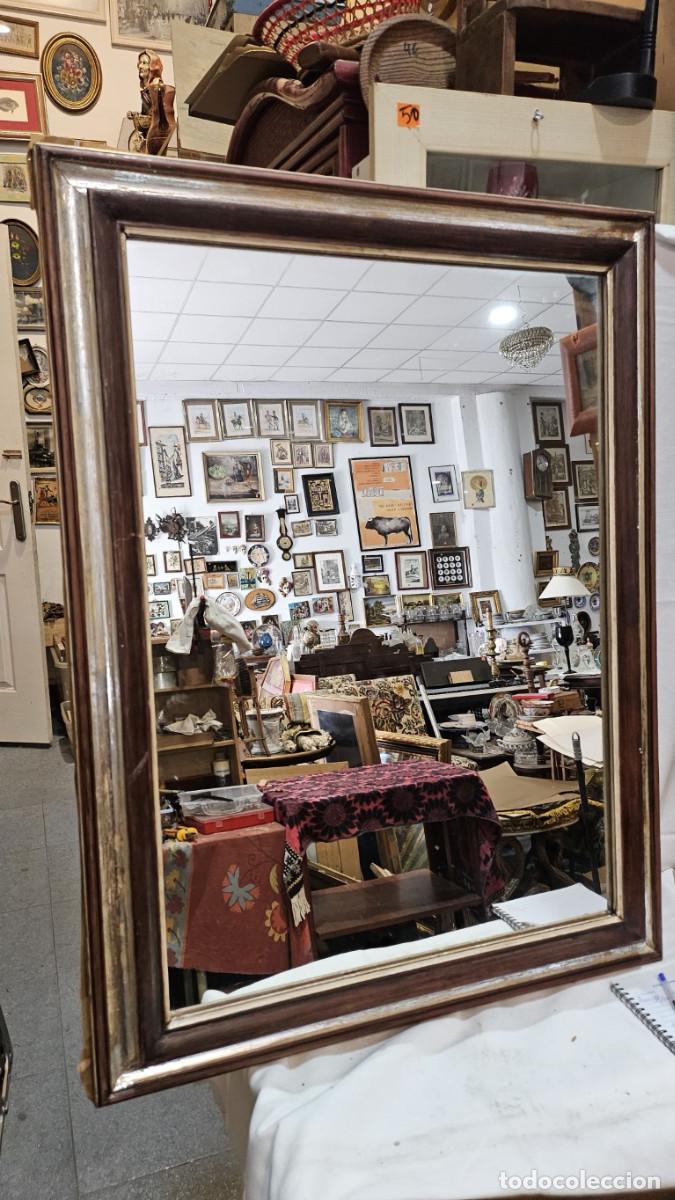 Antig&uuml;edades: espejo de madera plateado - Foto 1
